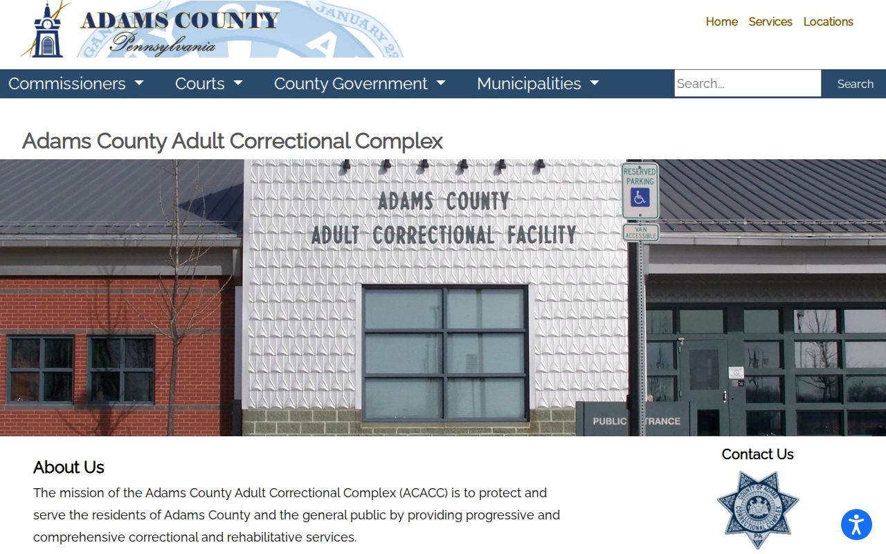 Adams County Adult Correctional Complex release records facility page